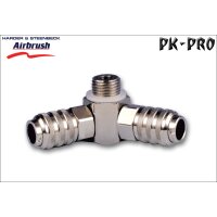 H&S-double quick coupling nd 5.0mm,, with 2x G 1/4" male thread + 1x plug in nipple nd 5.0mm-[106503]