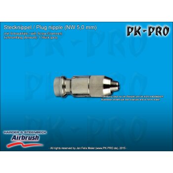 H&S-plug in nipple nd 5.0mm,, with screw socket for braided hose 3.3x7mm-[106793]