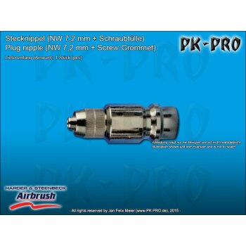 H&S-Stecknippel NW 7,2mm - Schraubtülle für Schlauch 4x6mm-[102373]