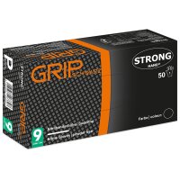 Grip Black Stronghand Gloves Nitrile, Black, Powder-free, Diamond Pattern, EN ISO 374, Cat. 3 - Size 8 (M)