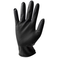 Grip Black Stronghand Gloves Nitrile, Black, Powder-free, Diamond Pattern, EN ISO 374, Cat. 3 - Size 8 (M)