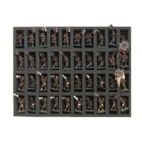 Foam tray for 40 miniatures on 25mm bases for old cases