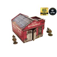 WW2 Normandy Garage w. Petrol Station PREPAINTED [28mm/1:56]
