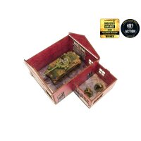 WW2 Normandy Garage w. Petrol Station PREPAINTED [28mm/1:56]