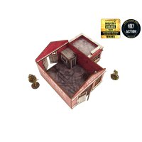WW2 Normandy Garage w. Petrol Station PREPAINTED [28mm/1:56]