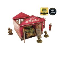 WW2 Normandy Garage w. Petrol Station PREPAINTED [28mm/1:56]