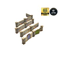 WW2 Normandy Wall w. Gate (high) PREPAINTED [28mm/1:56]