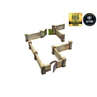 WW2 Normandy Wall w. Gate (high) PREPAINTED [28mm/1:56]