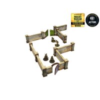 WW2 Normandy Wall w. Gate (high) PREPAINTED [28mm/1:56]