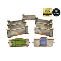 WW2 Normandy Wall w. Gate (high) PREPAINTED [28mm/1:56]