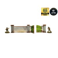 WW2 Normandy Wall w. Gate (high) PREPAINTED [28mm/1:56]