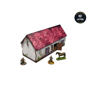 WW2 Normandy Stable w. Dovecote PREPAINTED [28mm/1:56]