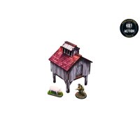WW2 Normandy Stable w. Dovecote PREPAINTED [28mm/1:56]