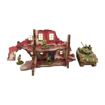 WW2 Normandy Ruined Large House – 2 PREPAINTED [28mm/1:56]