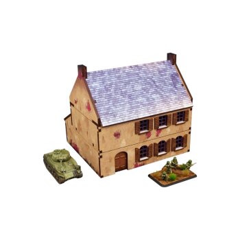 WW2 Normandy Townhouse 2 PREPAINTED [15mm/1:100]