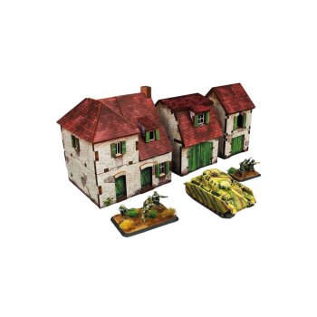 WW2 Normandy Farmhouse w. Outbuildings PREPAINTED [15mm/1:100]