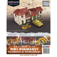 WW2 Normandy Farmhouse w. Outbuildings PREPAINTED [15mm/1:100]