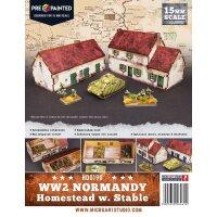 WW2 Normandy Homestead w. Stable (VORBEMALT) [15mm/1:100]