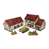 WW2 Normandy Homestead w. Stable (VORBEMALT) [15mm/1:100]