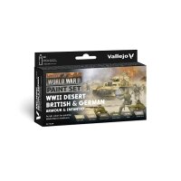 70.208N Paint Set WWII Desert British & German Armour & Infantry (6x18ml) - Model Color