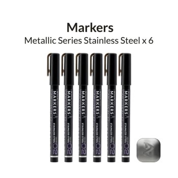 Metallic Series Markers Stainless Steel (6x)