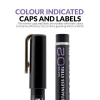 Metallic Series Markers Stainless Steel (6x)