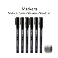 Metallic Series Markers Stainless Steel (6x)