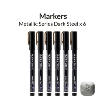 Metallic Series Markers Dark Steel  (6x)