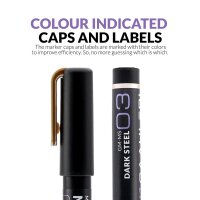 Metallic Series Markers Dark Steel  (6x)