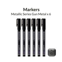 Metallic Series Markers Gun Metal (6x)