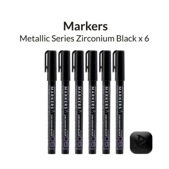 Metallic Series Markers Zirconium Black (6x)