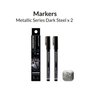 Metallic Series Markers Dark Steel  (2x)