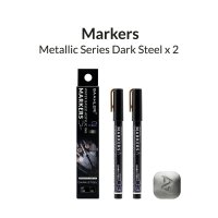 Metallic Series Markers Dark Steel  (2x)