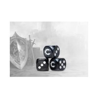 Conquest Logo on Dark Grey Marbled Dice - 24 per pack