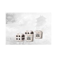 Yoroni Logo on Parchment Marbled Dice - 24 per pack
