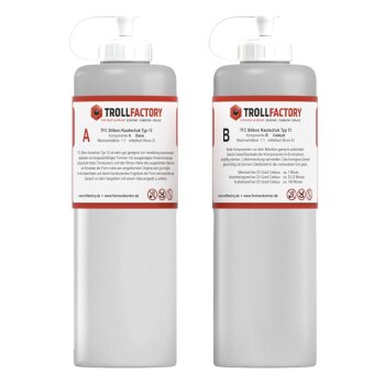 TFC silicone rubber type 15 translucent Shore 32 1:1 medium hard - Size: 500g (2x250g)