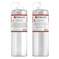 TFC Silikon Kautschuk Typ 18 Lebensmittel transluzent mittelhart Shore 30 1:1 - Größe: 500g (2x 250g)