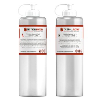 TFC Silicone Rubber Type 18 Food Grade Translucent Medium Hard Shore 30 1:1 - Size: 1kg (2x 500g)