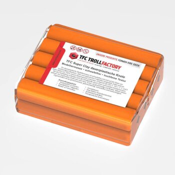 TFC SUPER CLAY modeling clay orange, ultra-fine texture, smooth, dimensionally stable, permanently plastic - Size: 500g