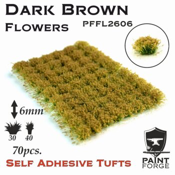 Flowers - Dark Brown  6mm
