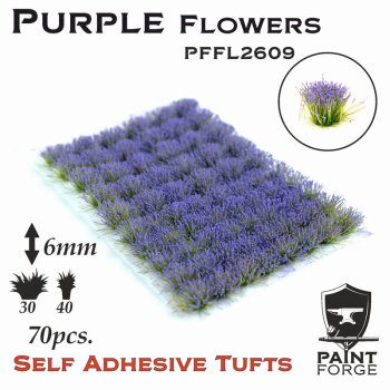 Flowers - Purple  6mm