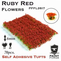 Flowers - Ruby Red  6mm