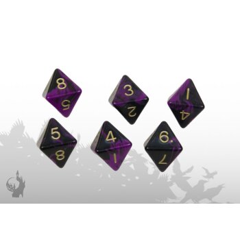 Würfelset (6xW8) (Schwarz-Lila)