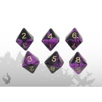 Würfelset (6xW8) (Schwarz-Lila)