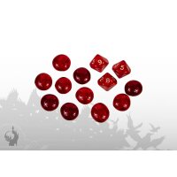 Würfel (3xW10) und Gemmen (10x) (Rot)