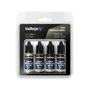 Aged Metal - True Metallic Metal Paint Set (4x18mL)
