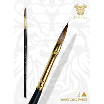 Single Kimera Brushes – Kolinsky Sable - No. 2 Arrow