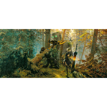 Robots in a Forest - Gamer Mousepad