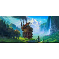 Wandering castle - Gamer Mousepad