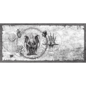 Cthulhu Scroll Grey - Gamer Mousepad
